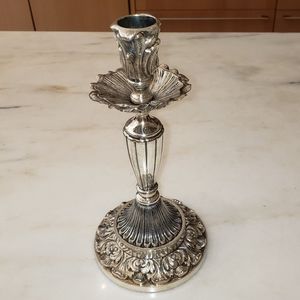Vintage European Silver Candlestick Holder